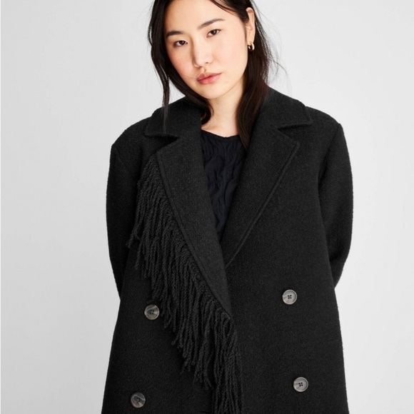 Women's Notched Lapel Double Breasted
Fringe Coat - Future Collective - Picture 4 of 6